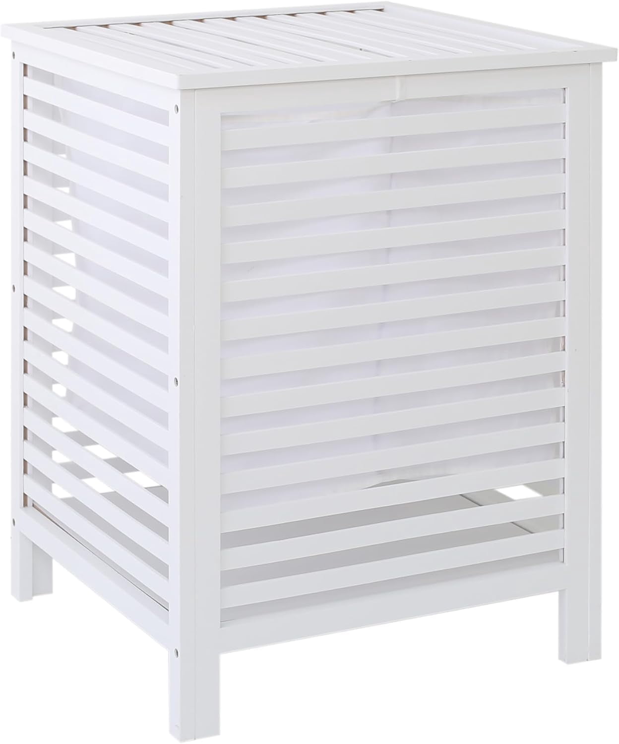 Bamboo double laundry hamper with lid