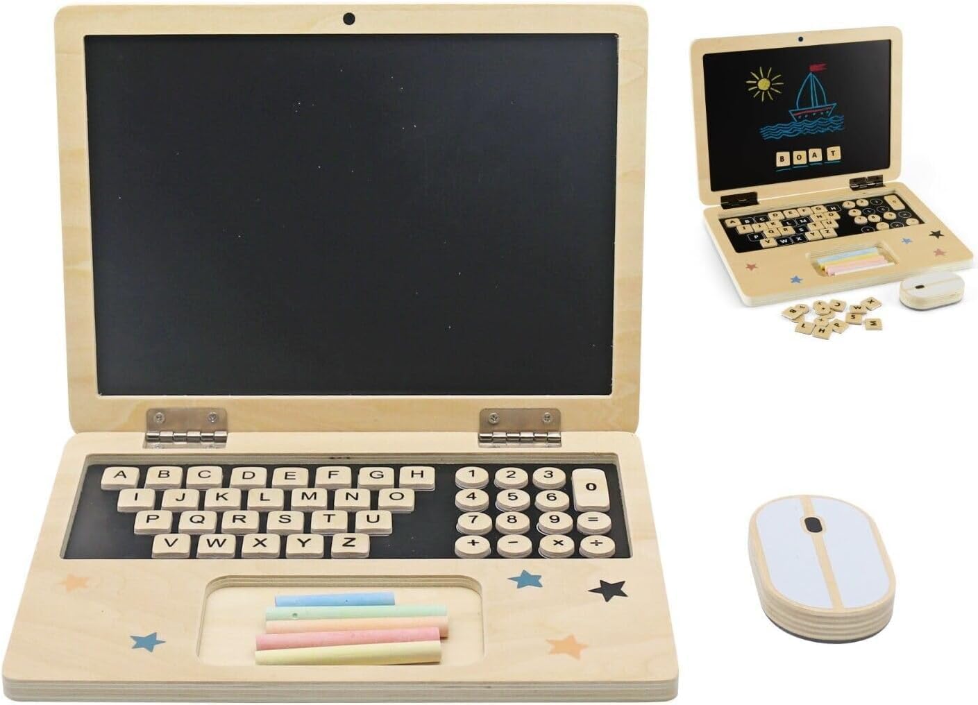 Montessori Toys 11.5" Laptop Preschool Learning Activities 3 Year Old Boy Gift, Pretend Play Toddlers Birthday Gift,Learning and Educational Toys for 3 4 5 6 7 8 Year Old Kids