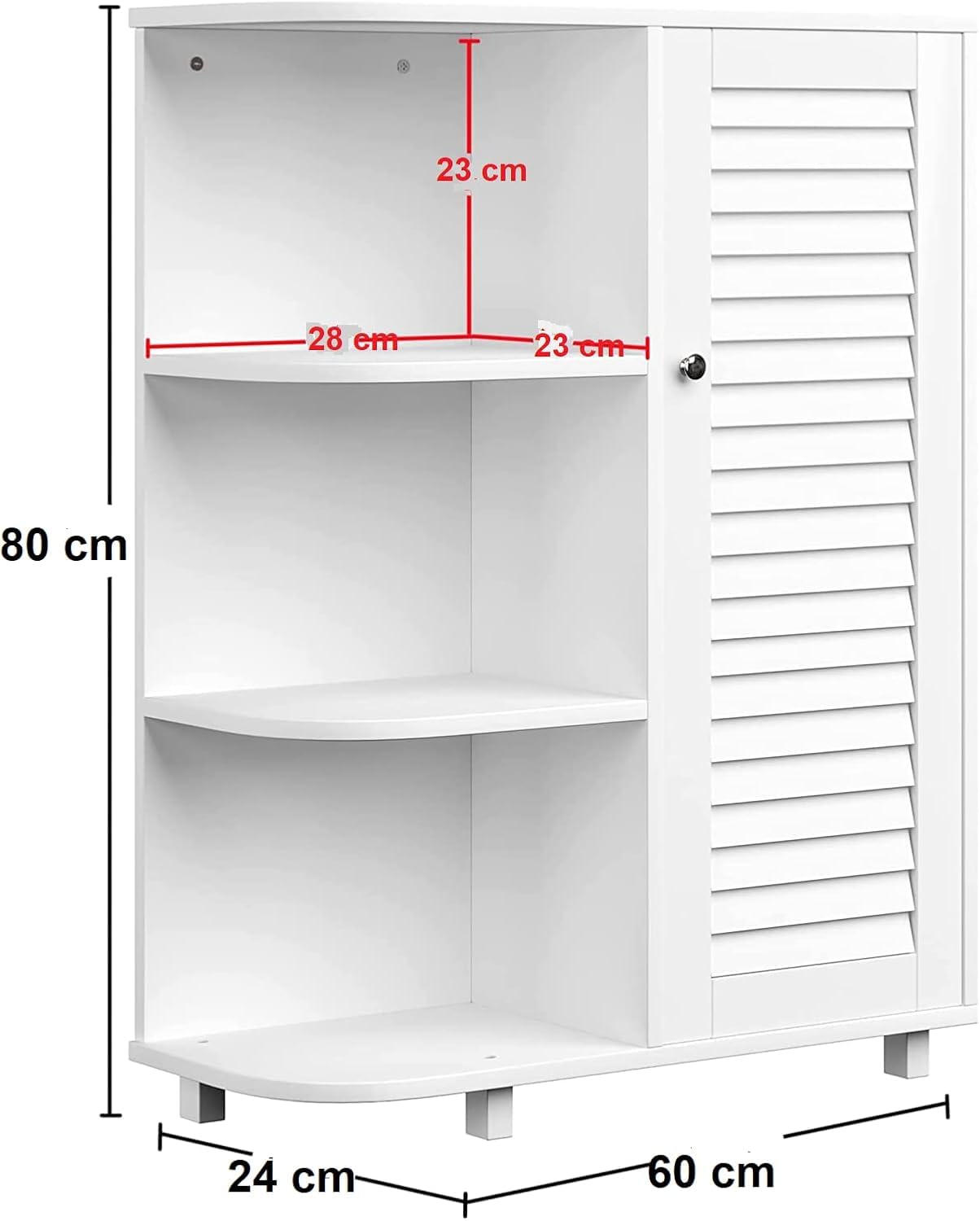 HYGRAD BUILT TO SURVIVE Wooden Storage Organizer with Book Shelf, Side Storage Floor Standing Cabinet with Adjustable Shelves for Bathroom Kitchen, Entryway, Living Room Furniture