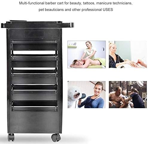 6 Tier Professional Salon Trolley Cart with Wheels & Drawers - Hair Dryer Holder Stylish Salon Station for Multipurpose Hair Tool Organizer