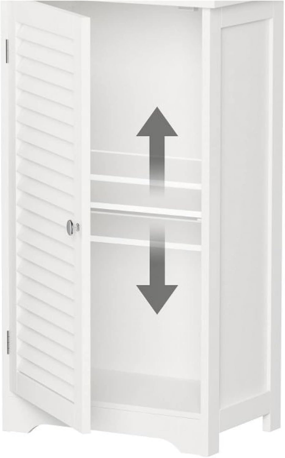 HYGRAD BUILT TO SURVIVE Wooden Free Standing Linen Tower Bathroom Floor Storage Cabinet with Shutter Door Organiser Shelves Unit Living Room, Bedroom, Hallway Living Room, Kitchen