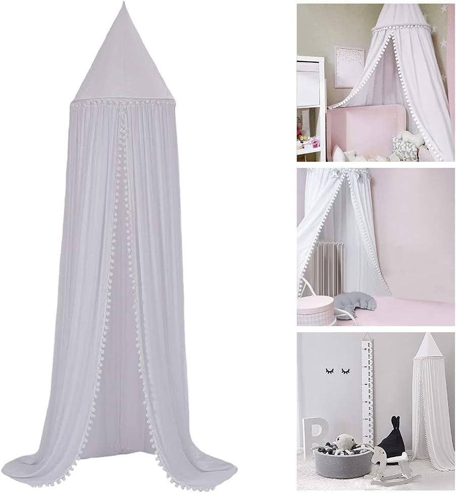 HYGRAD BUILT TO SURVIVE Durable Kids Bedroom Canopy Tent, Round Princess Dome Canopy Hanging Netting for Children Reading Nook Room, Nursery Decor, Mosquito Net Protection