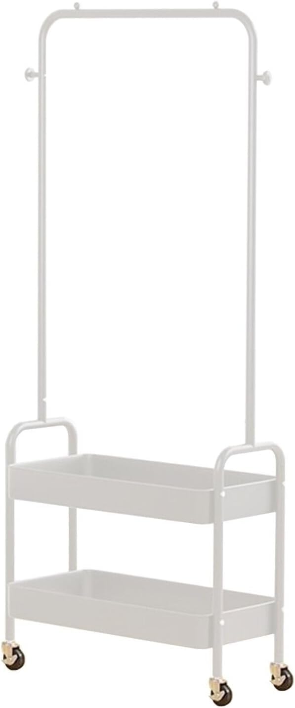 HYGRAD BUILT TO SURVIVE Heavy Duty Metal Clothes Rack On Wheels, Portable Rack For Hanging Clothes With Shoe Storage, Freestanding Closet Organizer Shelves For Garment Hanging Hat, Coats