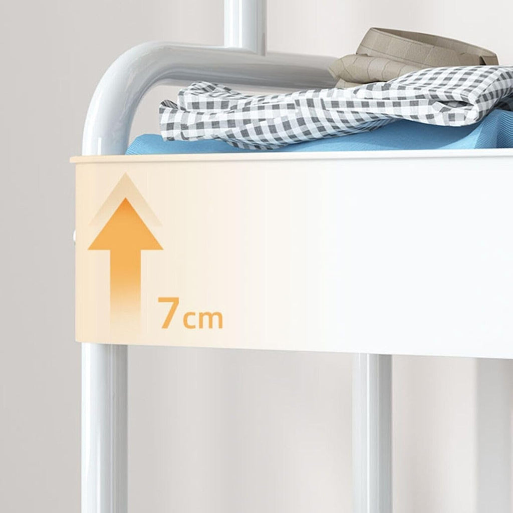 HYGRAD BUILT TO SURVIVE Heavy Duty Metal Clothes Rack On Wheels, Portable Rack For Hanging Clothes With Shoe Storage, Freestanding Closet Organizer Shelves For Garment Hanging Hat, Coats