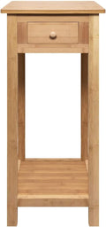HYGRAD BUILT TO SURVIVE Bamboo Tall Nightstand Table with Drawer and Lower Shelf – Slim Storage Shelf Bedside Table for Telephone, Hallway, Living Room, Bedroom Or Narrow Spaces