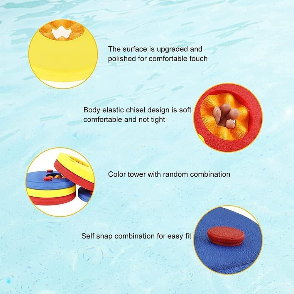 6 Pcs Set Swim Discs Eva Foam Arm Bands Float Rings for Baby and Kids Pool, Beach Swimming Discs