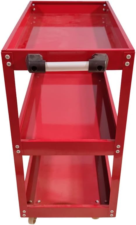 3 Tier Heavy Duty Metal Tool Cart with Wheels, Durable Tool Storage, Load Capacity Rolling Utility cart for Garage Storage, Office Spaces, & Kitchen Use