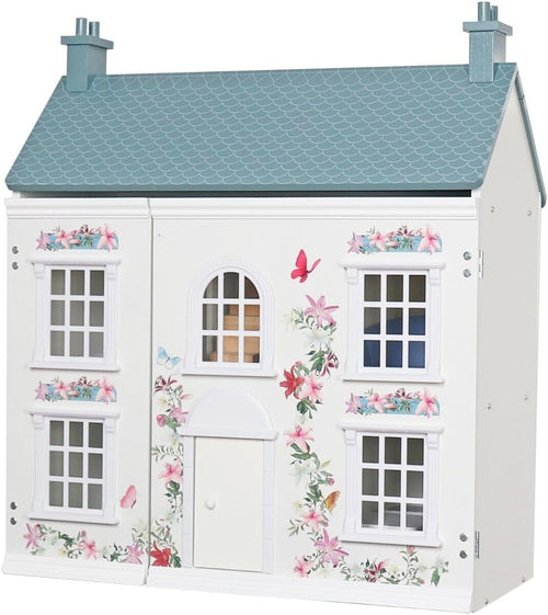 3-Story Wooden Dollhouse White - Victorian cottage doll house