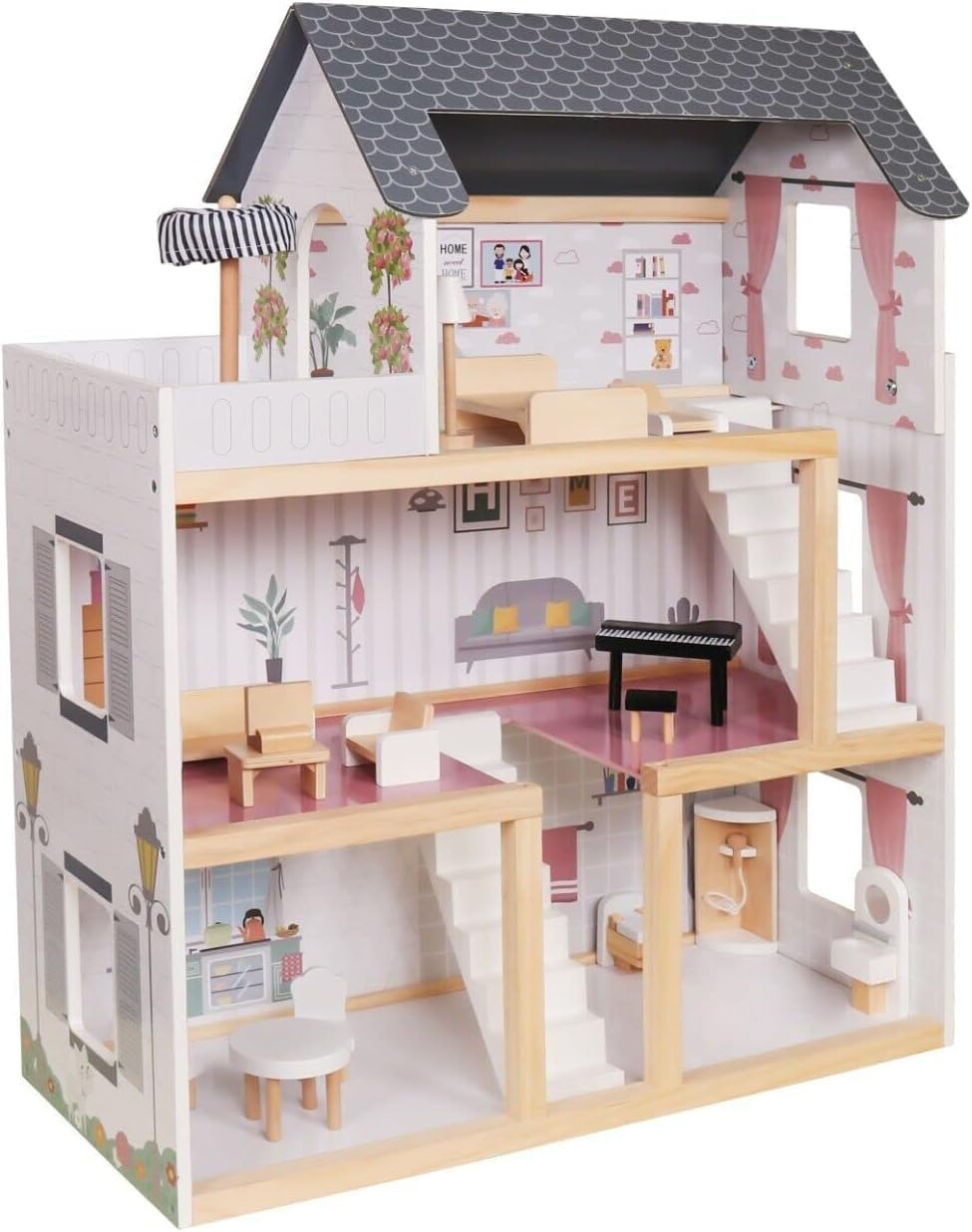 Wooden Dollhouse Design 1 - furniture and accessories