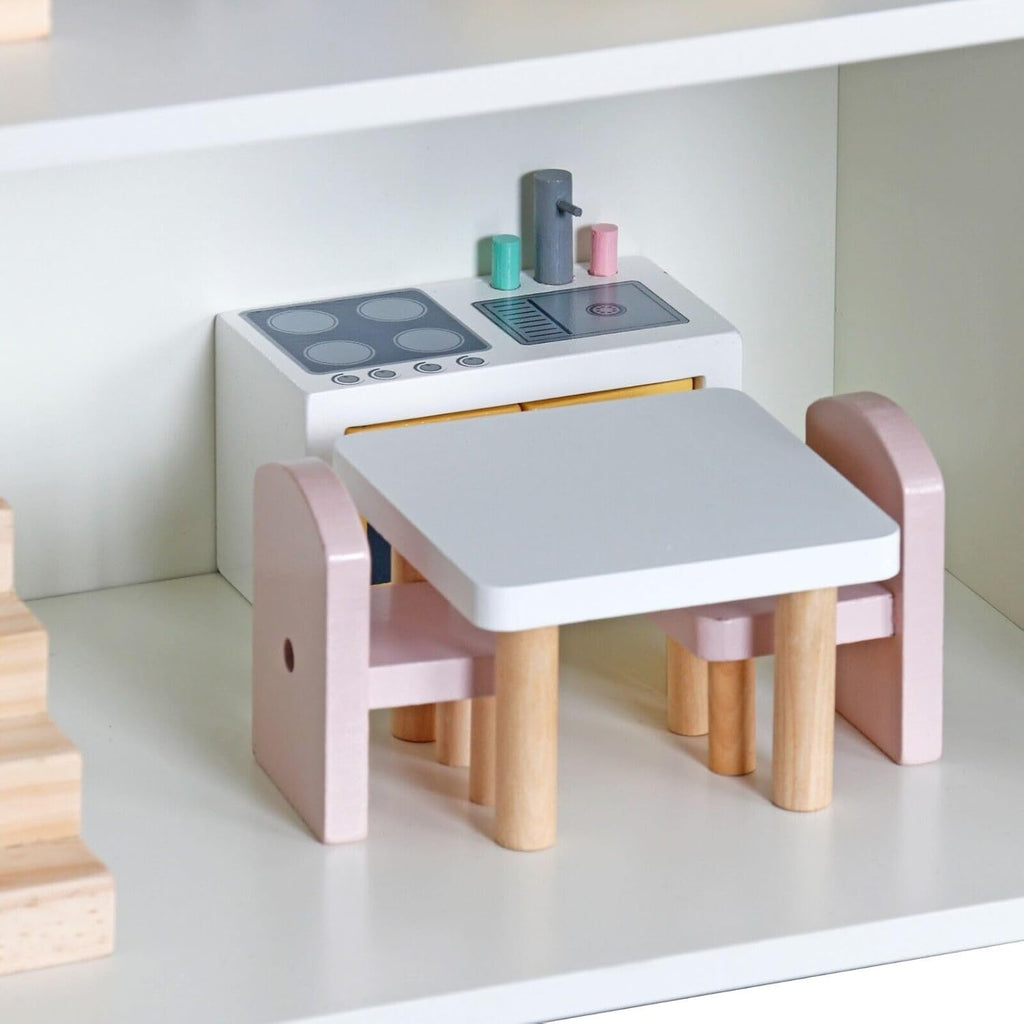 3-Story Wooden Dollhouse - furniture and accessories included