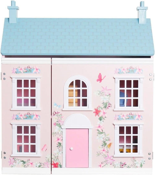 3-Story Wooden Dollhouse Pink - Victorian cottage doll house
