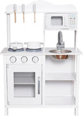 Wooden Play Kitchen Set for Kids White - pretend chef playset