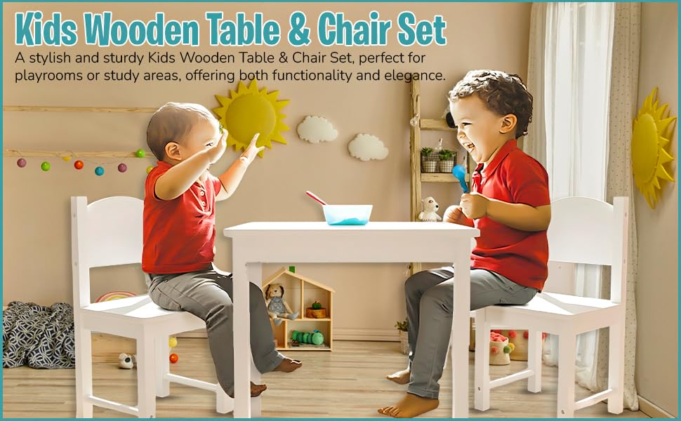 Kids Table and Chair Set - in use for arts and crafts