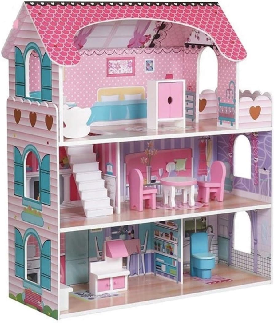Wooden Dollhouse Play Set Design 2 - kids cottage doll house