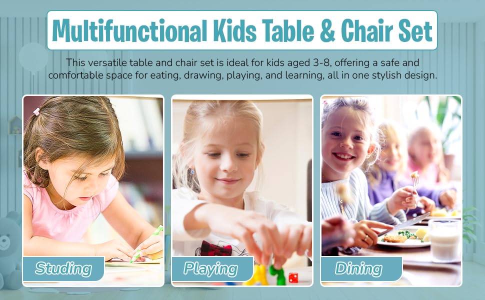 Kids Table and Chair Set - dimensions
