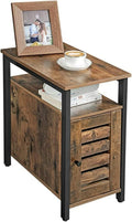 HYGRAD BUILT TO SURVIVE Industrial Style Wooden/Steel Rustic Bedside Nightstand Shelf Cabinet with Door Dresser Side End Table Storage Organizer for Home Bedroom, Living Room, Hallway