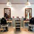 4 Tier Rolling Barber Utility Salon Cart with Wheels 17.32”L X 12.09”W X 32.28”H Stylist Station with Hair Dryer Holders, Hair Tool Organizer Salon Storage Trolley - Gold