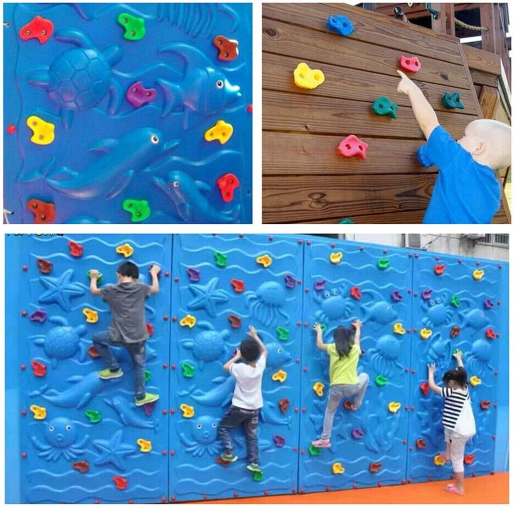 Rock Climbing Holds Set of 20 – Kids Wall Grips for Indoor & Outdoor Playground with Hardware | HYGRAD Built to Survive