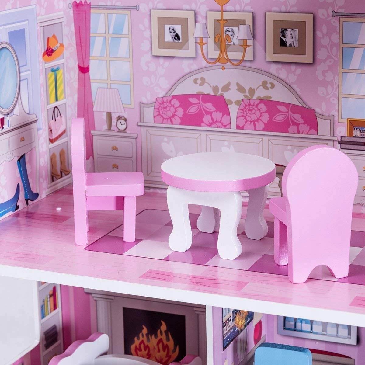 Wooden Dollhouse Design 2 - accessories included