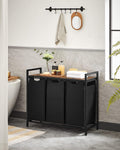 3-Bag Laundry Hamper Sorter with removable bags and shelf