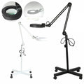 LED 5X Magnifying Magnifier Floor Lamp, Adjustable Magnifying 5 Inch Glass Lens with Desk Light and Stand for Close Work, Repair, Reading, Crafts