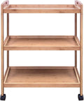 HYGRAD BUILT TO SURVIVE 3 Tier Bamboo Kitchen Storage Rolling Shelf with Wheels, Serving Kitchen Island Bar, Organizer Cart for Home, Dining Room, Laundry Room with Lockable Castors