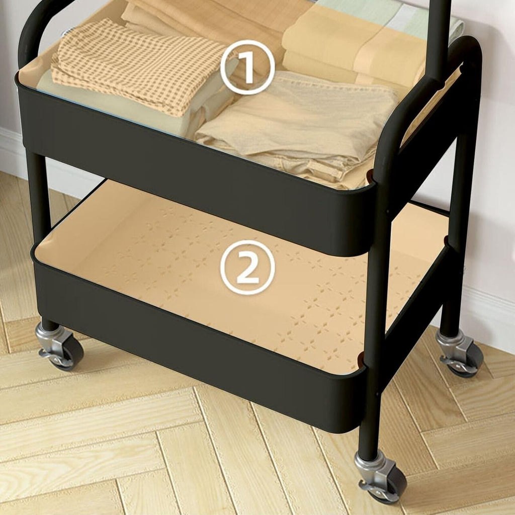 HYGRAD BUILT TO SURVIVE Heavy Duty Metal Clothes Rack On Wheels, Portable Rack For Hanging Clothes With Shoe Storage, Freestanding Closet Organizer Shelves For Garment Hanging Hat, Coats
