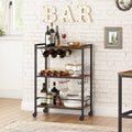 Rolling Industrial Bar Cart with 3 shelves