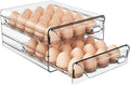 60 Eggs Double Layer Drawer Organizer For Fridge, Large Capacity Stackable Egg Holder PET And PP Material Multi-Function Storage For Countertop