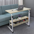 HYGRAD BUILT TO SURVIVE Portable Standing Computer Desk Height Adjustable Laptop Workstation with Wheels - Mobile Rolling Desk with 4 Lockable Castors for Home, Office - ‎Dark Brown