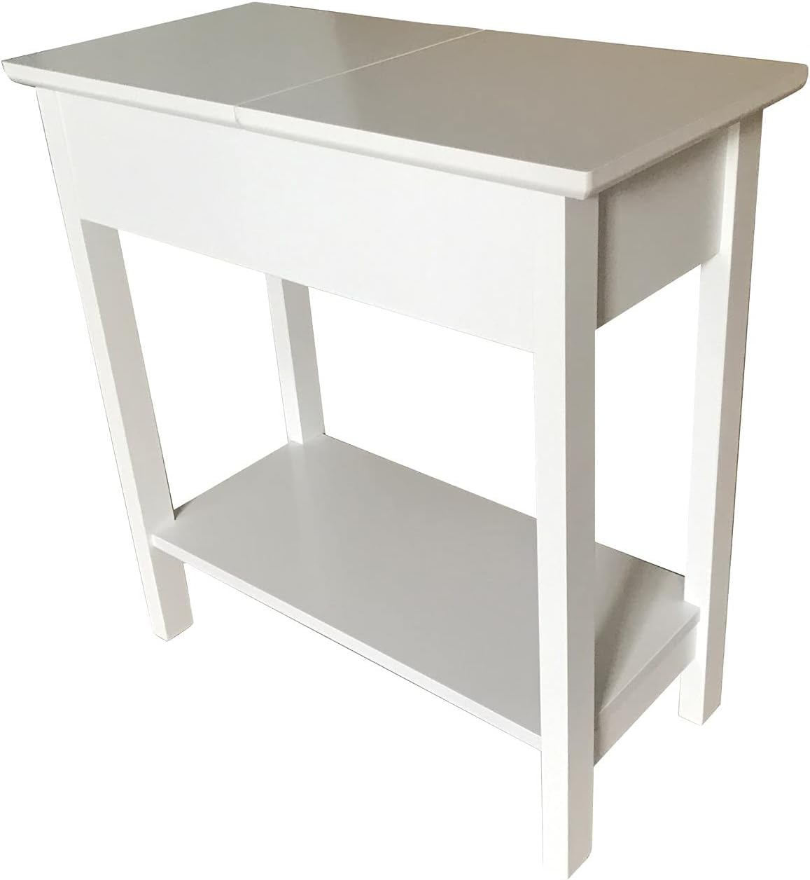 HYGRAD BUILT TO SURVIVE Wooden Narrow Night Stand Flip Top Bed Side End Table Shelf, Slim Tables Sofa Couch Bedside with Storage Shelves for Small Space - Living Room, Bedroom, Entryway