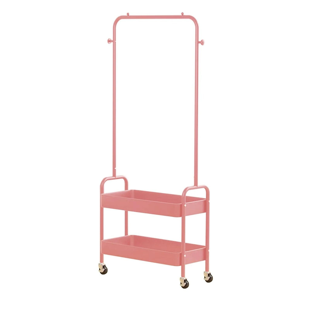 HYGRAD BUILT TO SURVIVE Heavy Duty Metal Clothes Rack On Wheels, Portable Rack For Hanging Clothes With Shoe Storage, Freestanding Closet Organizer Shelves For Garment Hanging Hat, Coats
