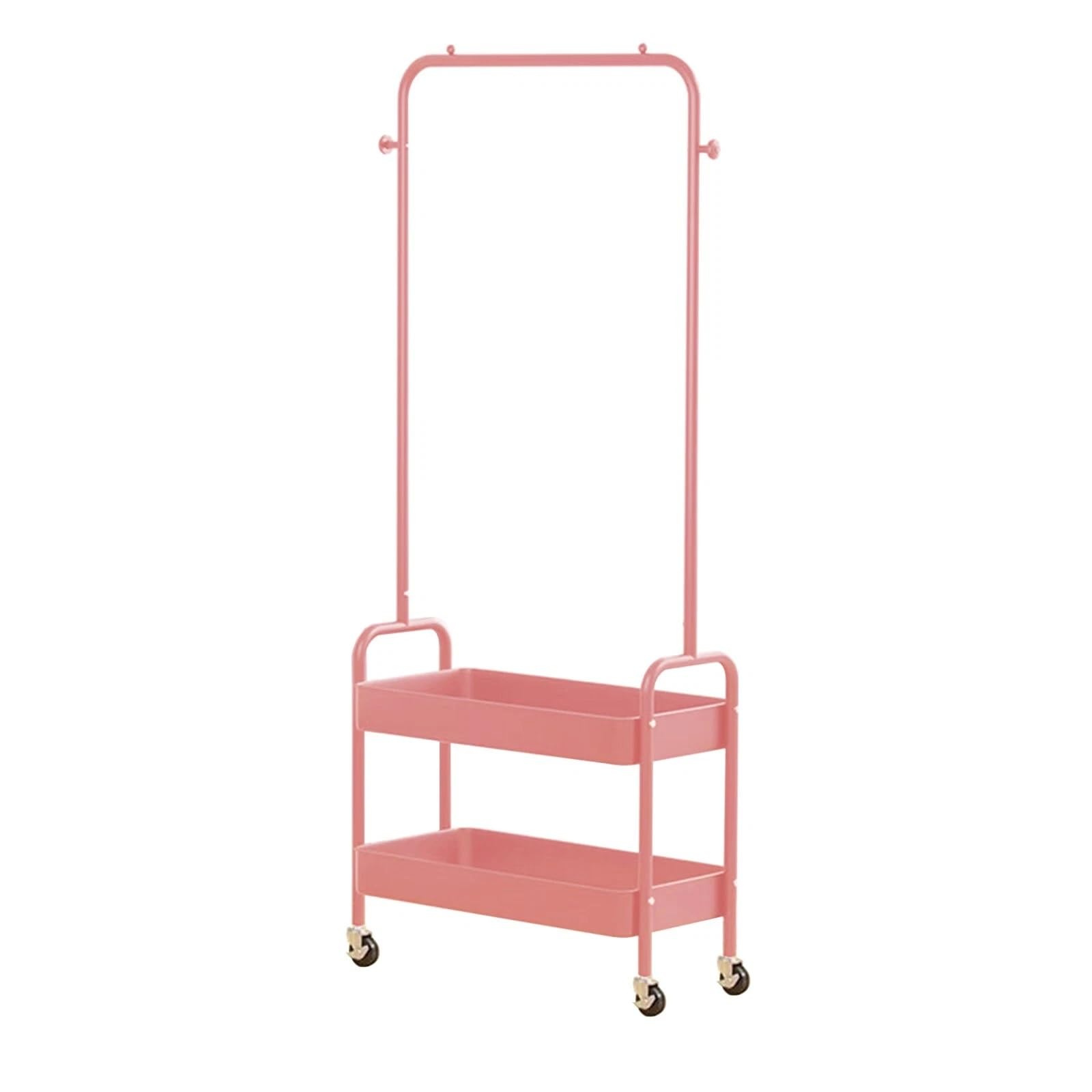 HYGRAD BUILT TO SURVIVE Heavy Duty Metal Clothes Rack On Wheels, Portable Rack For Hanging Clothes With Shoe Storage, Freestanding Closet Organizer Shelves For Garment Hanging Hat, Coats