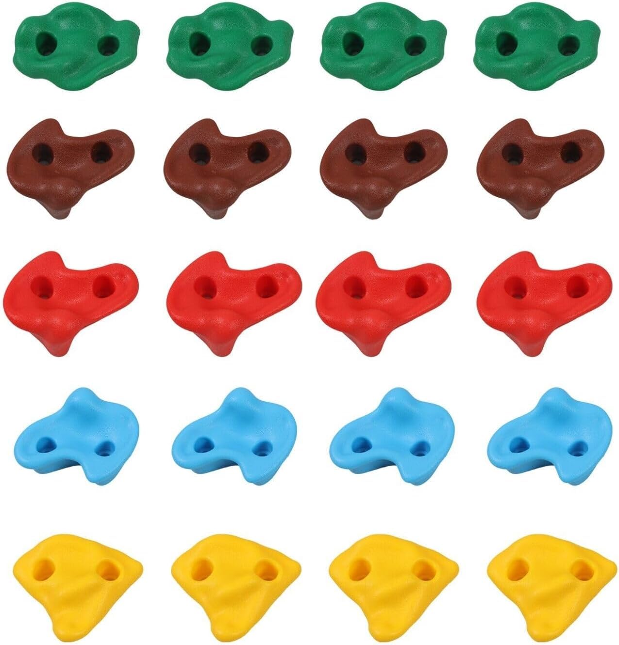 HYGRAD BUILT TO SURVIVE Set of 20 Rock Climbing Holds for Kids Indoor and Outdoor Playground Set, Multi-Colored Climbing Rock Wall Grips Play Set Toys with Screw & Bolts