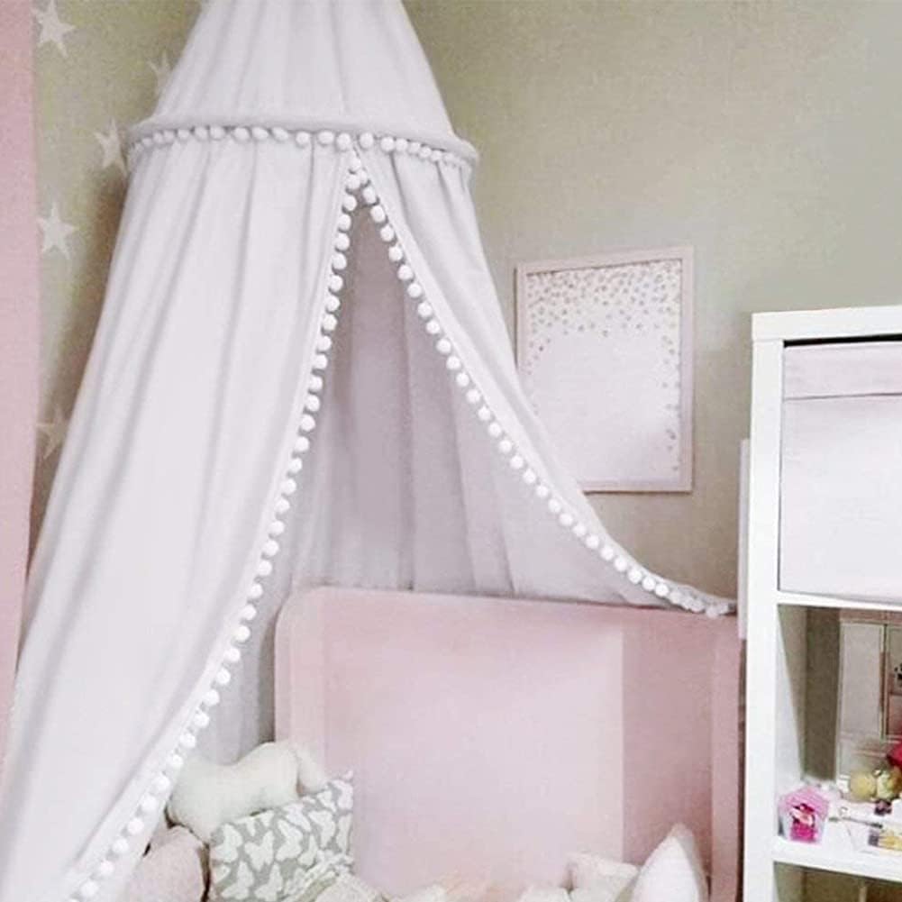 HYGRAD BUILT TO SURVIVE Durable Kids Bedroom Canopy Tent, Round Princess Dome Canopy Hanging Netting for Children Reading Nook Room, Nursery Decor, Mosquito Net Protection