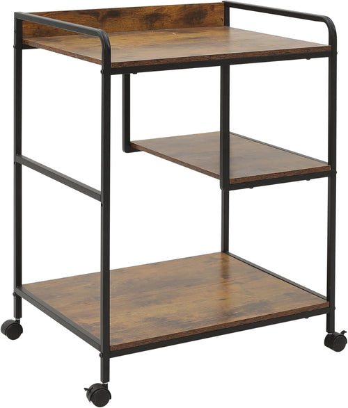3-Tier Rolling Printer Cart - Brown Black