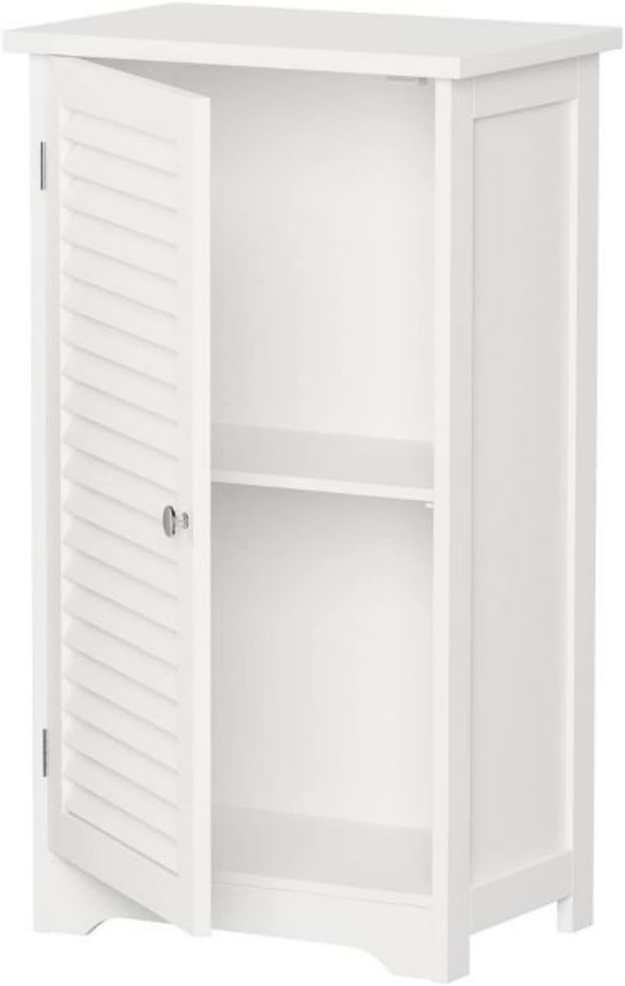 HYGRAD BUILT TO SURVIVE Wooden Free Standing Linen Tower Bathroom Floor Storage Cabinet with Shutter Door Organiser Shelves Unit Living Room, Bedroom, Hallway Living Room, Kitchen