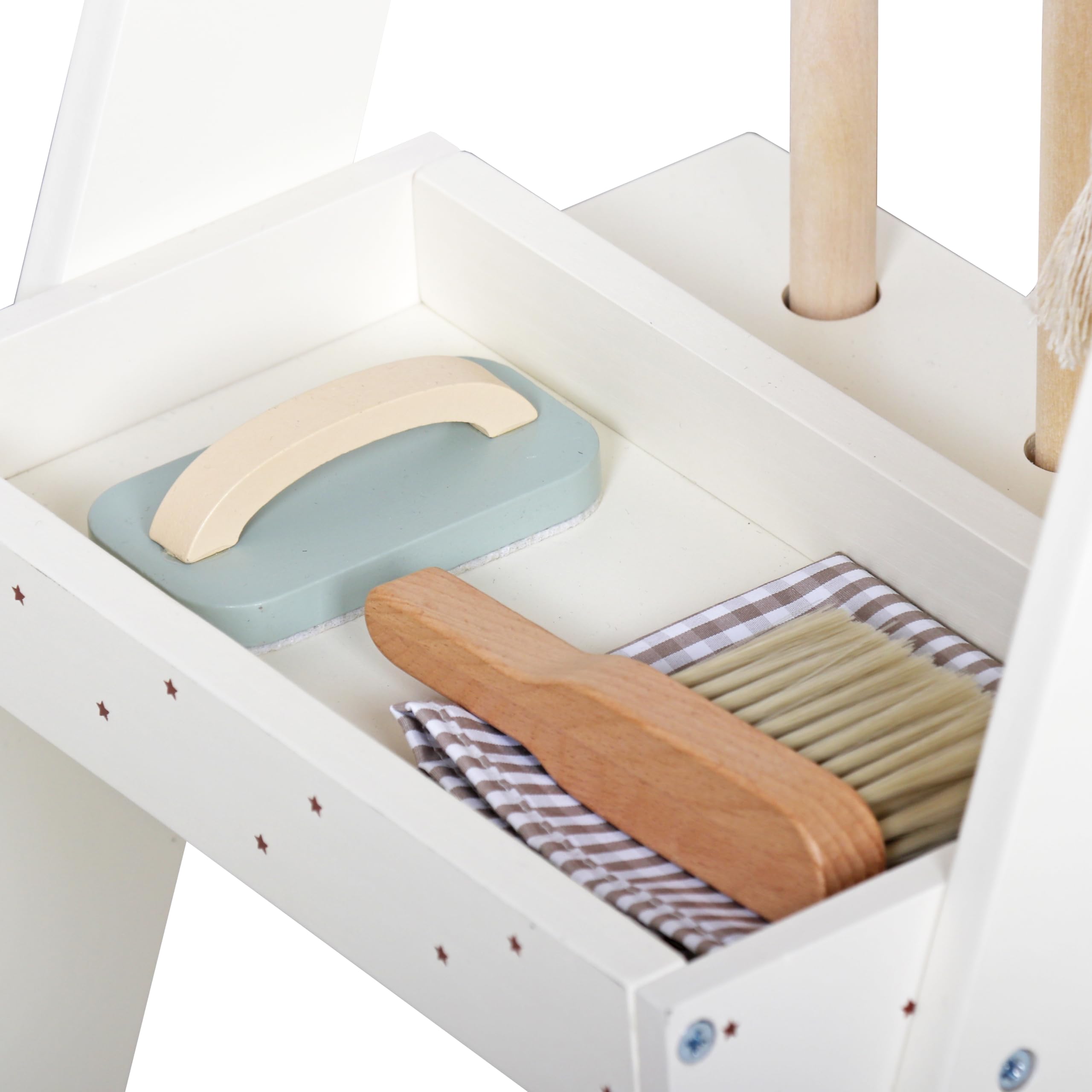 Children's Cleaning Cart Trolley - Kids Wooden Pretend Play Set Toy Cart Kids Role Play Janitor Cleaning Broom Set Household Pretend Play Childrens Toy Gift Ages 3+