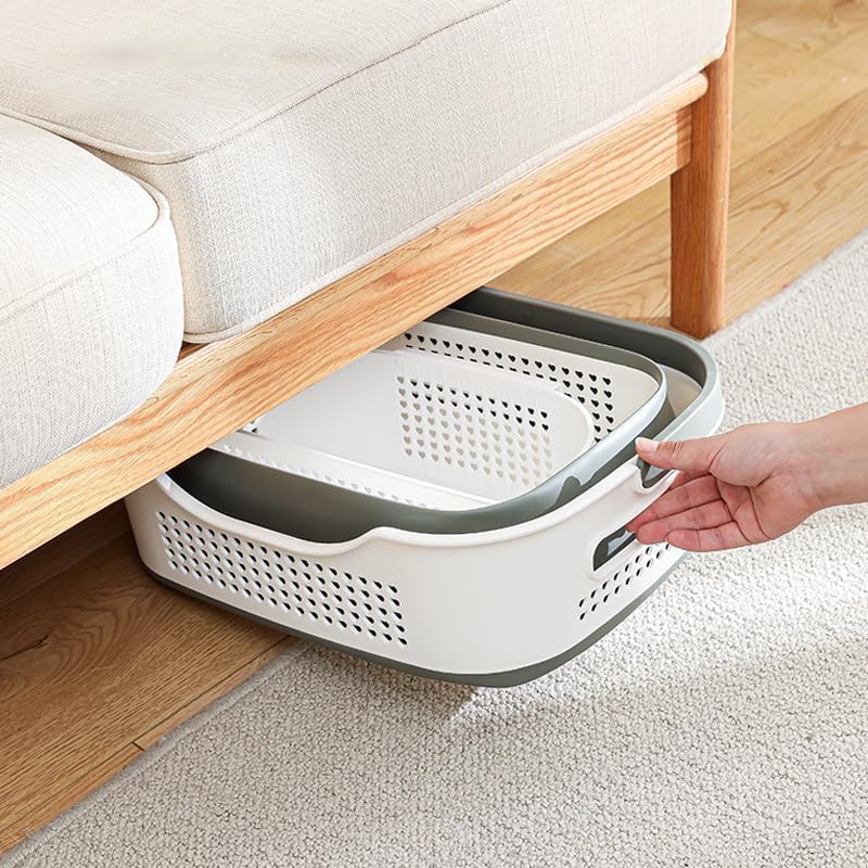 Space Saving Design 43L Laundry Hamper, Portable Washing Machine Non-Slip Grip Handles - Collapsible Laundry Clothes Hamper For Laundry Room Organizer