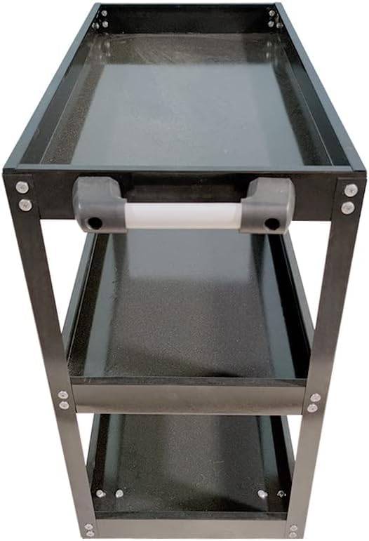3 Tier Heavy Duty Metal Tool Cart with Wheels, Durable Tool Storage, Load Capacity Rolling Utility cart for Garage Storage, Office Spaces, & Kitchen Use