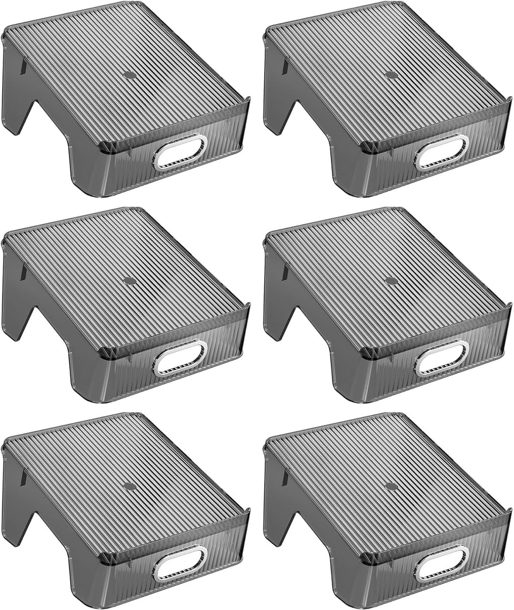 HYGRAD BUILT TO SURVIVE Double Layer Shoe Slots Organizer 9.84” X 9.05” X 5”In Stacker Space-Saving Storage Holder - Transparent Plastic Shoe Rack For Closet Shelf
