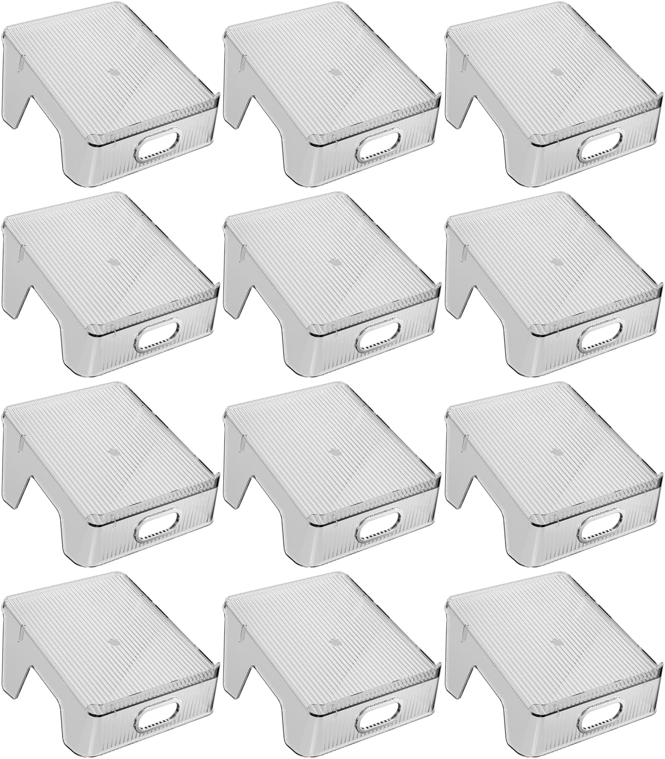 HYGRAD BUILT TO SURVIVE Double Layer Shoe Slots Organizer 9.84” X 9.05” X 5”In Stacker Space-Saving Storage Holder - Transparent Plastic Shoe Rack For Closet Shelf