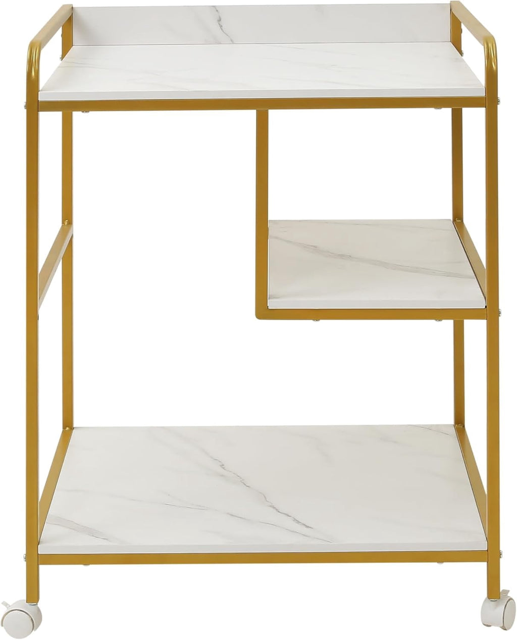 3-Tier Rolling Printer Cart - White Gold