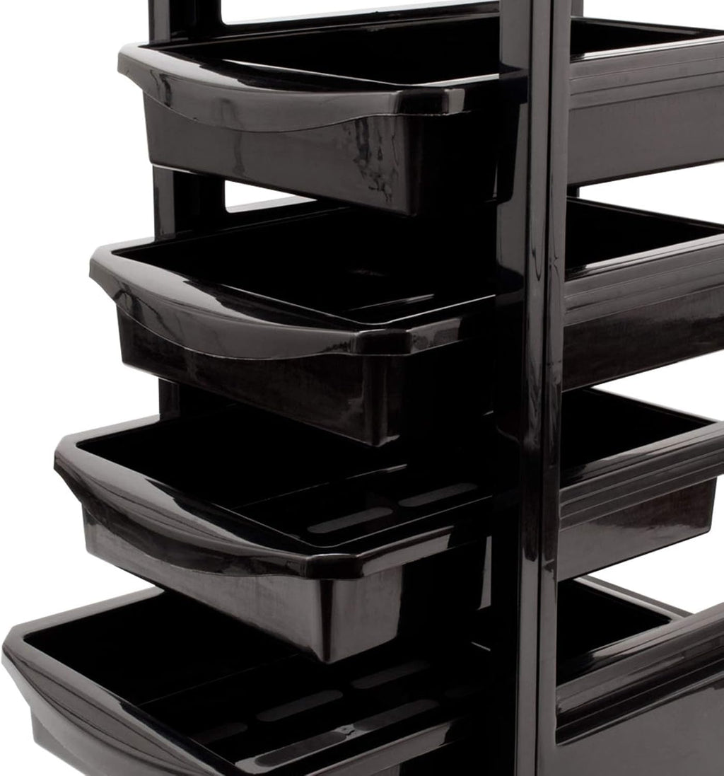 6 Tier Professional Salon Trolley Cart with Wheels & Drawers - Hair Dryer Holder Stylish Salon Station for Multipurpose Hair Tool Organizer