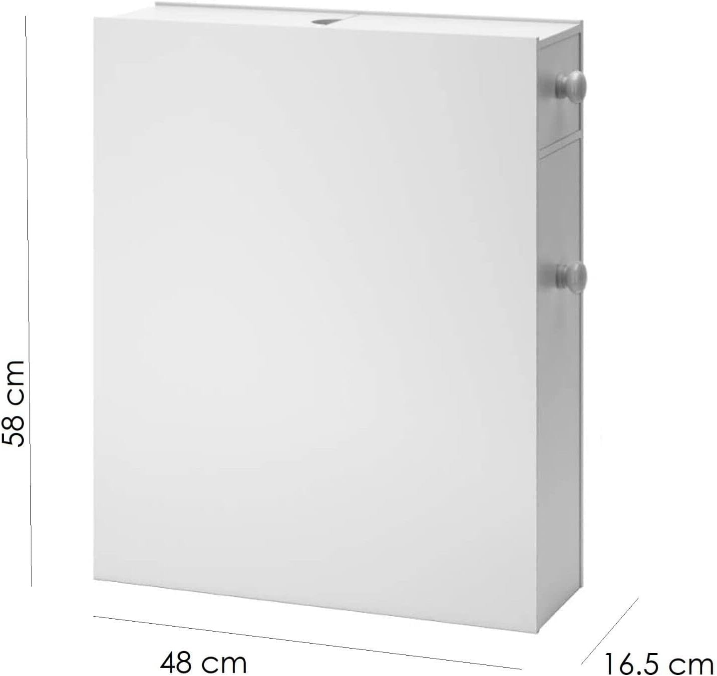 HYGRAD BUILT TO SURVIVE Free Standing Bathroom Toilet Paper Storage Slim Cabinet, Under Sink and Slide Out Drawer Organizer - Narrow Cabinets Shelves for Pantry, Kitchen - White