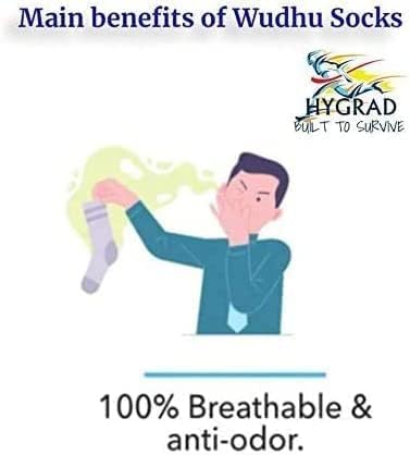 HYGRAD BUILT TO SURVIVE Waterproof Outdoor Socks Insulated Thermalinter Outdoor Activity And Wudhu Socks, Wipe Over Ablution Sharia Compliant - Black