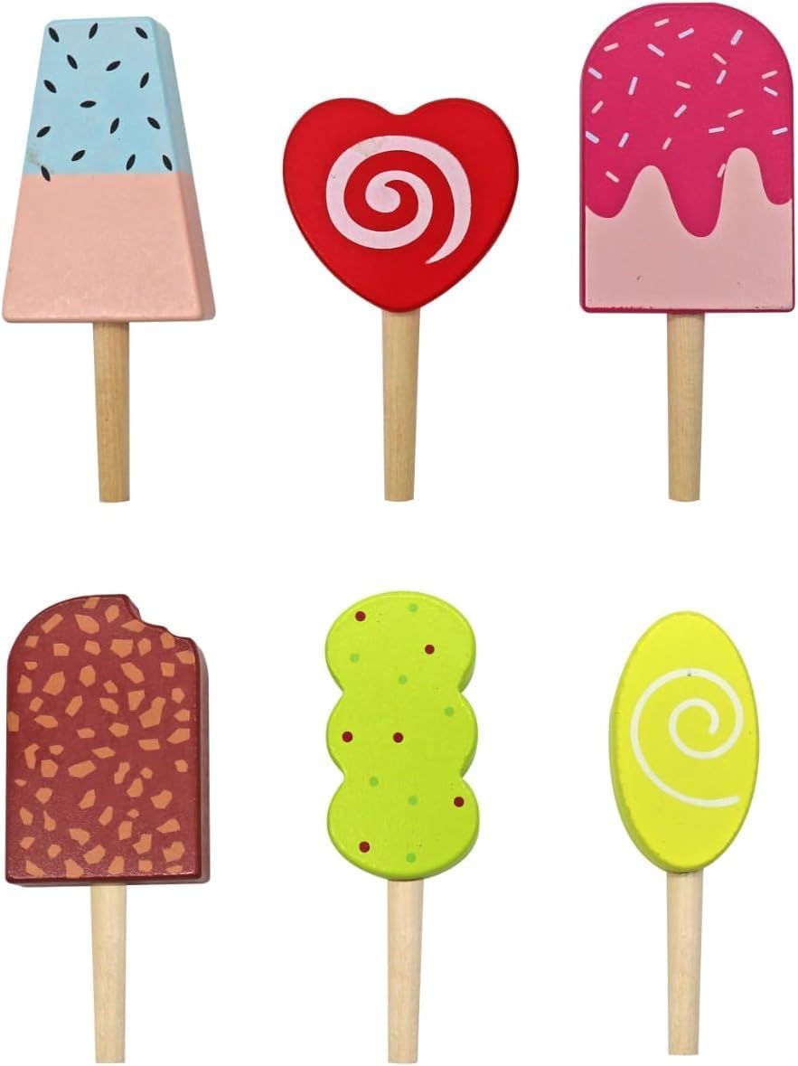 Wooden Ice Cream Cart Toys for Kids, Toddlers Pretend Play Food Truck, Gift for Girls and Boys 3 Years & Up