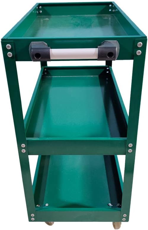 3 Tier Heavy Duty Metal Tool Cart with Wheels, Durable Tool Storage, Load Capacity Rolling Utility cart for Garage Storage, Office Spaces, & Kitchen Use